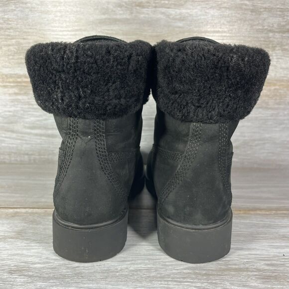 Timberland Women’s Jayne Waterproof Sherling Convenience Black Boots Size 6 - Picture 4 of 10